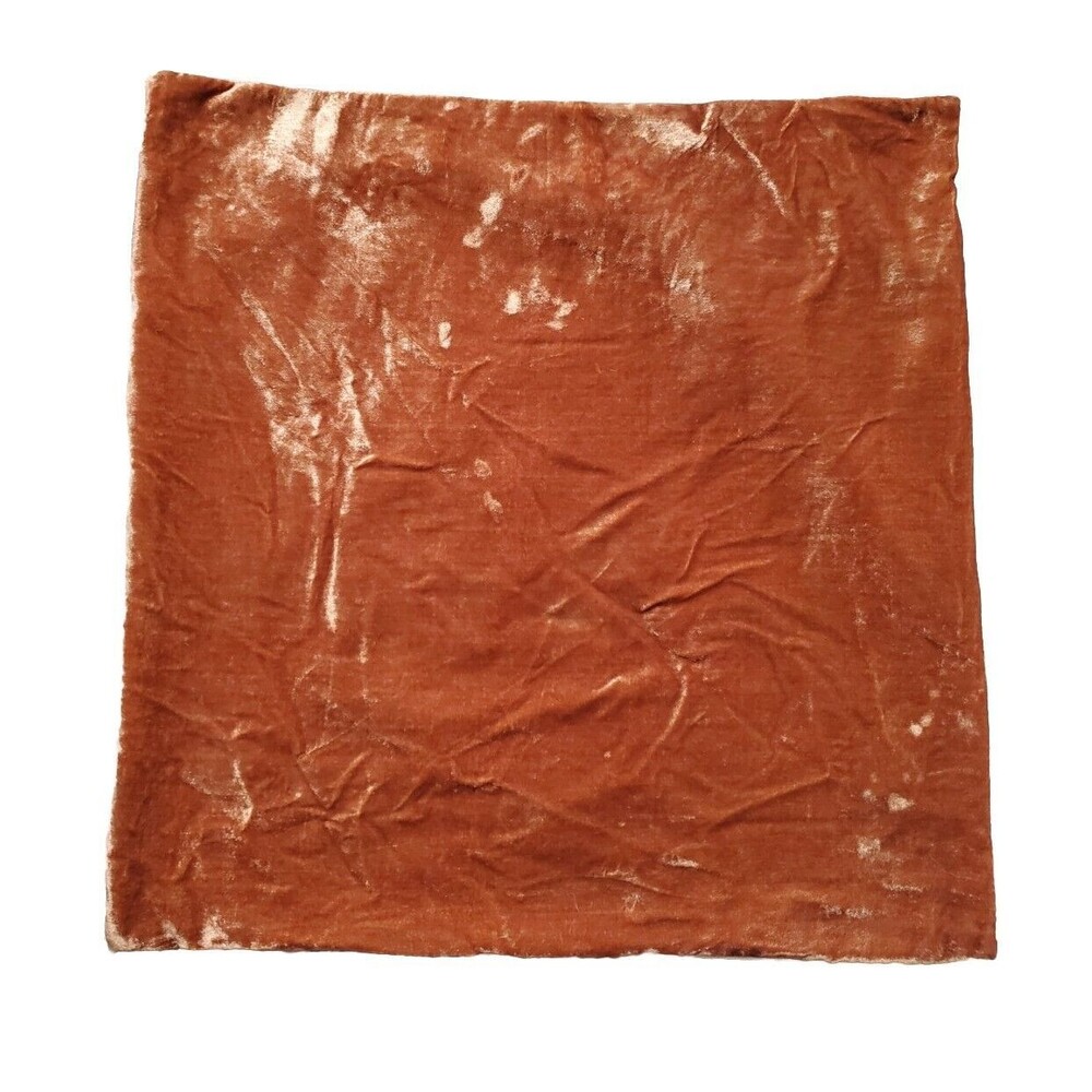 West Elm Velvet Linen Pillow Sham Copper Brown Cover 20x20 Discontinued